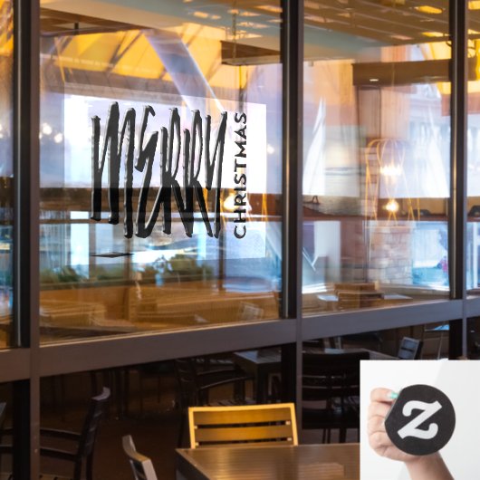 Kerstvakantie Moderne Typografie Ramen  Raamsticker (Restaurant Raam)