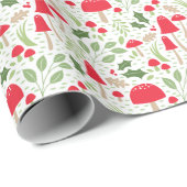 Kerstvakantie Mushroom Cadeaupapier (Rol Hoek)