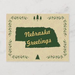 Kerstvakantie Nebraska State Groeten Feestdagenkaart
