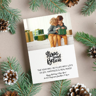 Kerstvakantie, Nieuwjaar Hoop & Geloof Foto Feestdagenkaart