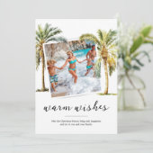 Kerstvakantie op het strand feestdagenkaart (Staand voorkant)