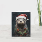 Kerstvakantie Otter Feestdagen Kaart (Voorkant)