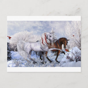 Kerstvakantie paarden feestdagenkaart