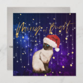 Kerstvakantie Paarse Kat Santa Groet (Voorkant / Achterkant)