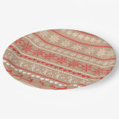 Kerstvakantie patroon papieren bordje (Gekanteld)