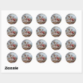 Kerstvakantie Pitbull Puppy Ronde Sticker (Vel)