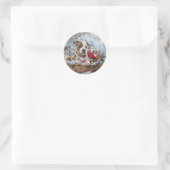 Kerstvakantie Pitbull Puppy Ronde Sticker (Tas)