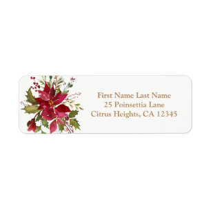Kerstvakantie Poinsettia Bloem Bloemisterij Winter Etiket