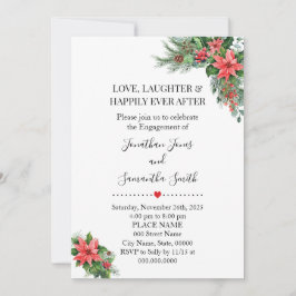 Kerstvakantie Poinsettia Verloving bruiloft Kaart