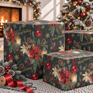 Kerstvakantie Pracht Glanzend Cadeaupapier