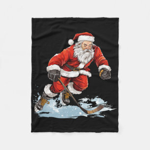 Kerstvakantie Pret Kerstman Ijshockeyen Kerstmis Fleece Deken