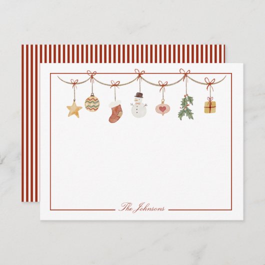 Kerstvakantie Recept Persoonlijke Briefpapier Notitiekaartje (Voorkant / Achterkant)