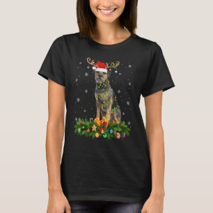 Kerstvakantie Rendierhoed Kerstman Border Terrier T-shirt
