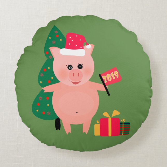 Kerstvakantie Rond Kussen (Voorkant)