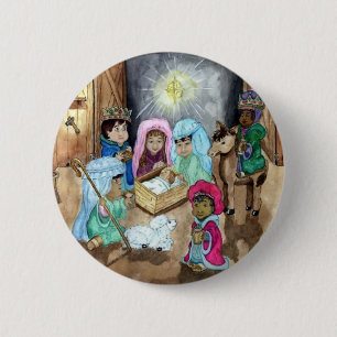 kerstvakantie ronde button 5,7 cm