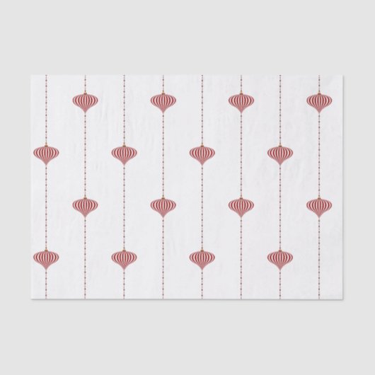 Kerstvakantie rood wit gestreept Ornament Tissuepapier (Voorkant)