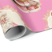 Kerstvakantie Roze Sinterklaas Wrapping Papier (Rol Hoek)