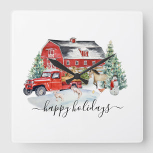 Kerstvakantie Rustieke Oude Truck Schuur Boerderij Vierkante Klok