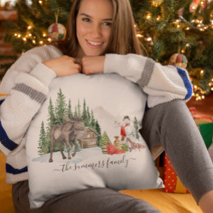 Kerstvakantie Rustieke Wildernis Eland Custom Kussen