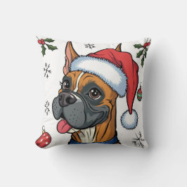 Kerstvakantie Santa Dog Boxer Sierkussen