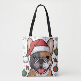 Kerstvakantie Santa Dog Franse Bulldog Tas