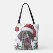 Kerstvakantie Santa Dog Pointer Canvas tas (Achterkant)