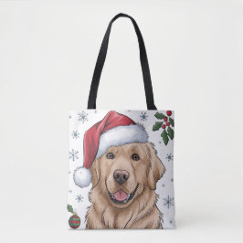 Kerstvakantie Santa Dog Retriever Canvas tas