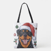 Kerstvakantie Santa Dog Rottweiler Canvas tas (Achterkant)