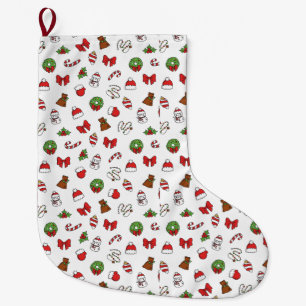 Kerstvakantie Schattigee Decoratie Santa Hat Grote Kerstsok