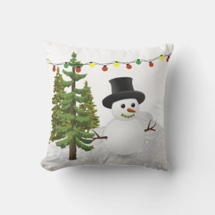 Kerstvakantie Sneeuwman Patio / Buitenkussen