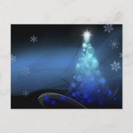 Kerstvakantie Sneeuwvlokken Blauw Feestdagenkaart