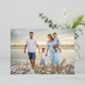 Kerstvakantie strand foto folie kaart (Staand Voorkant)