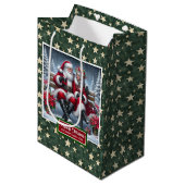 Kerstvakantie Tas Classic Coolest Mrs Claus Medium Cadeauzakje (Voorkant Gekanteld)