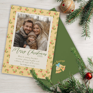 Kerstvakantie Traditionele Kitsch Foto Feestdagenkaart