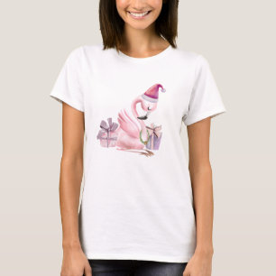Kerstvakantie Tropische Flamingo  T-shirt