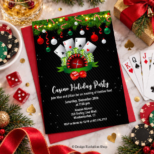 Kerstvakantie Vegas Casino Feest Kaart
