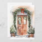 Kerstvakantie versierde kerstkaart (Voorkant / Achterkant)