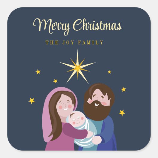 kerstvakantie vierkante sticker (Voorkant)