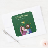 kerstvakantie vierkante sticker (Envelop)