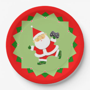 Kerstvakantie voor videogamers papieren bordje