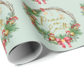 Kerstvakantie Vrede op Aarde Wrapping Paper Cadeaupapier (Rol Hoek)