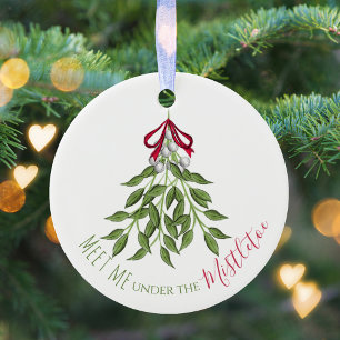Kerstvakantie Vrolijke Mistletoe Schattig Wonderli Keramisch Ornament