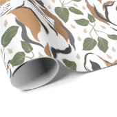 Kerstvakantie Waterverf Woodland Fox Cadeaupapier (Rol Hoek)