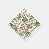 Kerstvakantie Whimsical Bloemenbessen Party Servetten (Hoek)