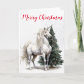 Kerstvakantie Winter Eenhoorn Kaart (Voorkant)