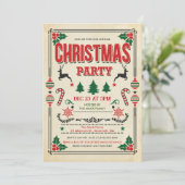 Kerstvakantie Winter Party uitnodiging (Staand voorkant)