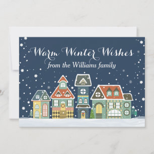 Kerstvakantie Winterdorp Feestdagenkaart