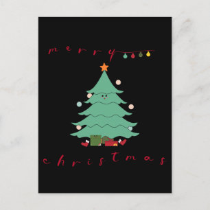 Kerstvakantieansichtkaart   Kawaii Kerstboom Feestdagenkaart