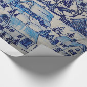  kerstvakantiedorp cadeaupapier (Hoek)