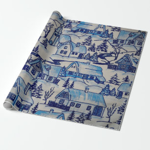 kerstvakantiedorp cadeaupapier